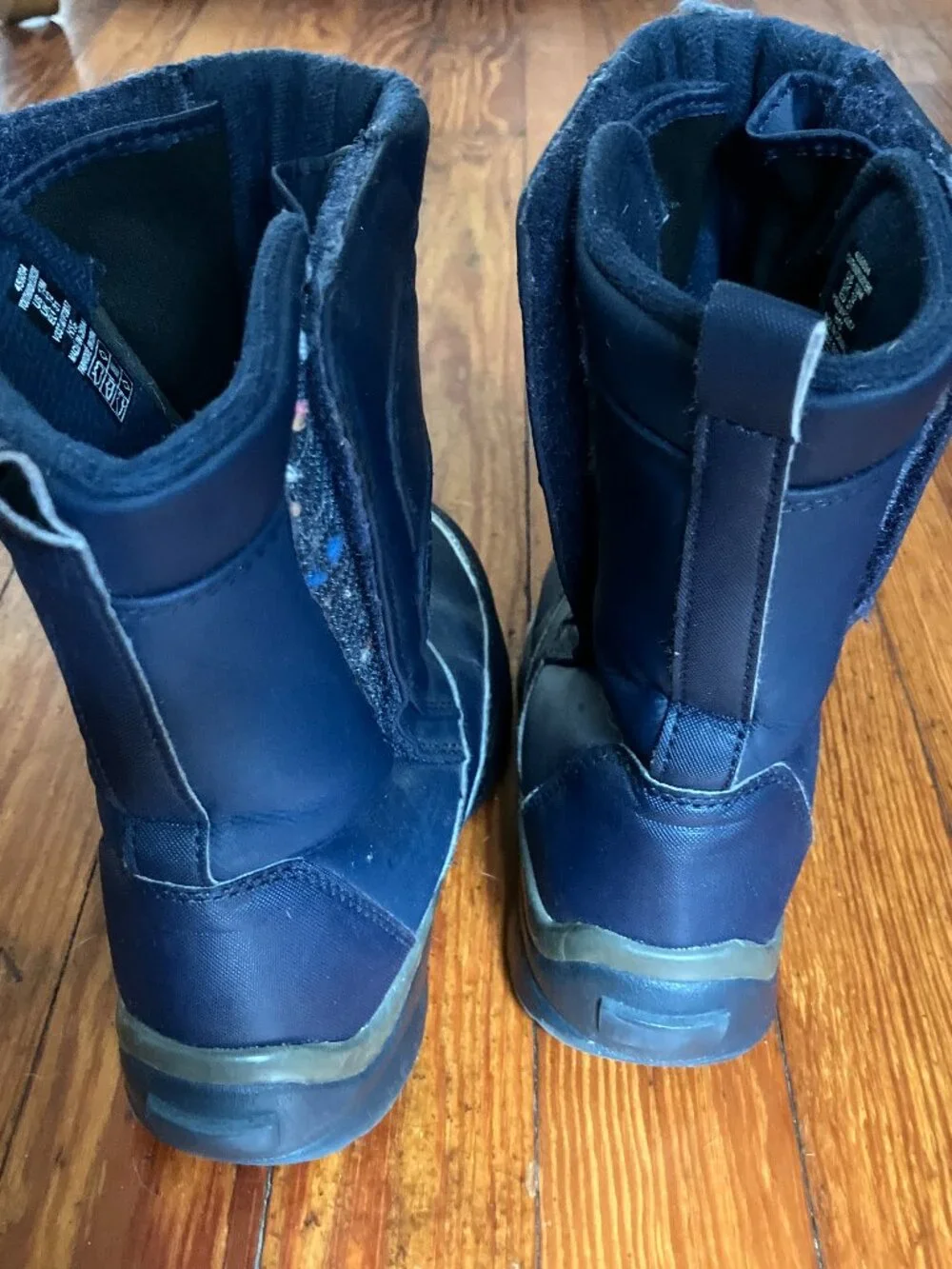 Kids Navy Insulated Snow Boots Youth US 13M Hook & Loop Winter Boots